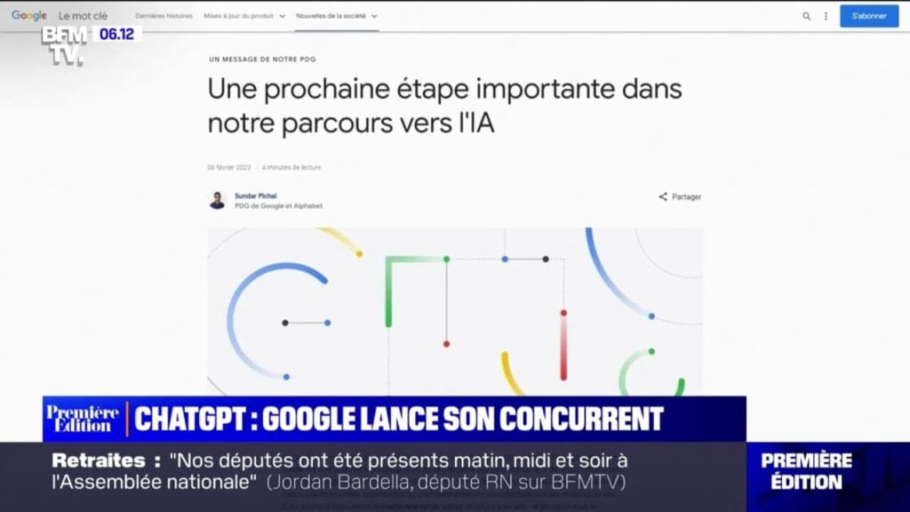 Google lance Bard en France, son concurrent de ChatGPT